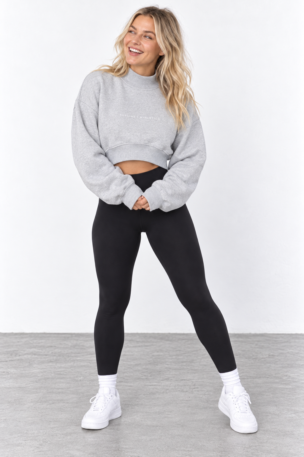 Women’s Crop Mock Neck Sweatshirt
