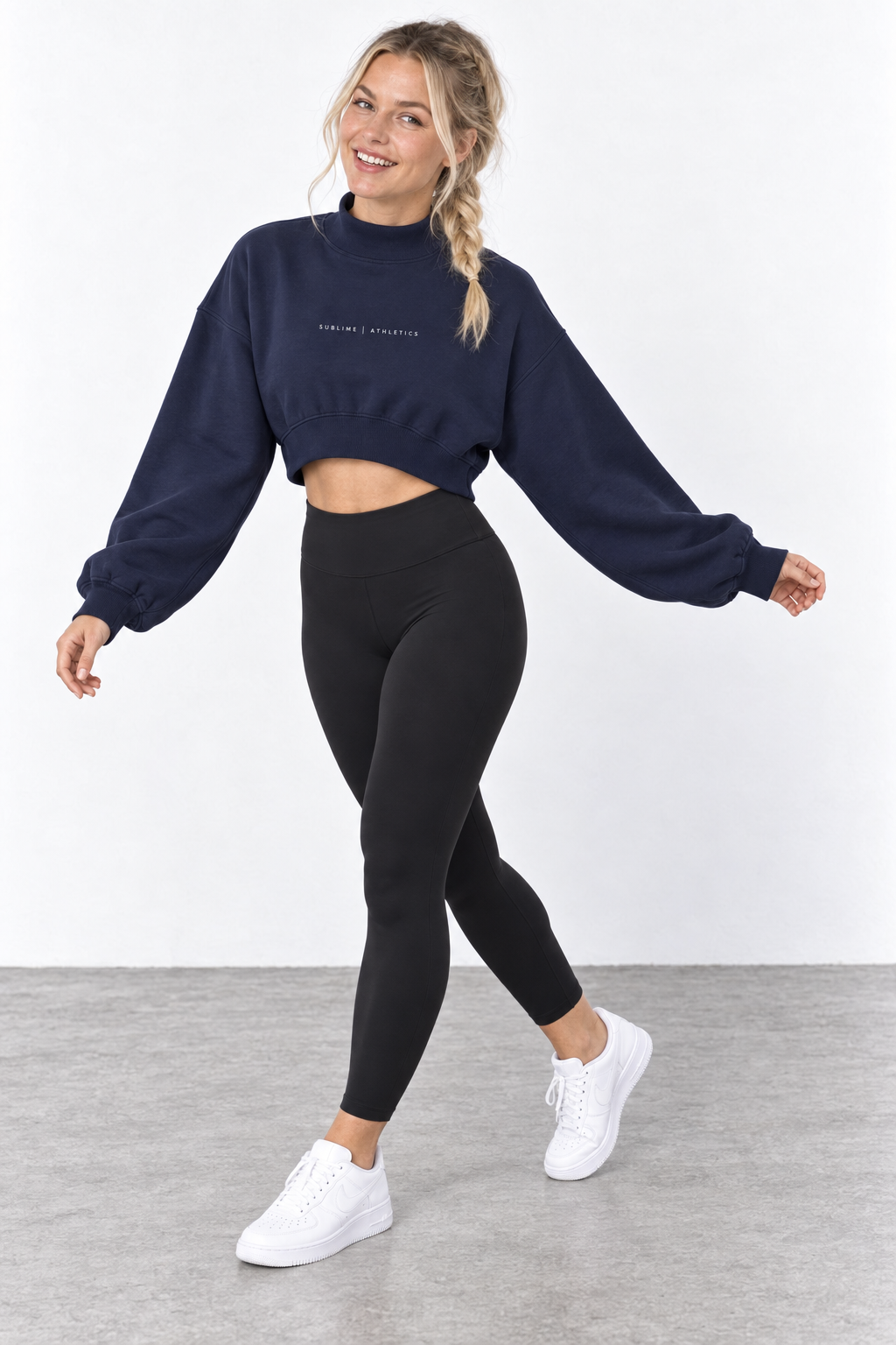 Women’s Crop Mock Neck Sweatshirt