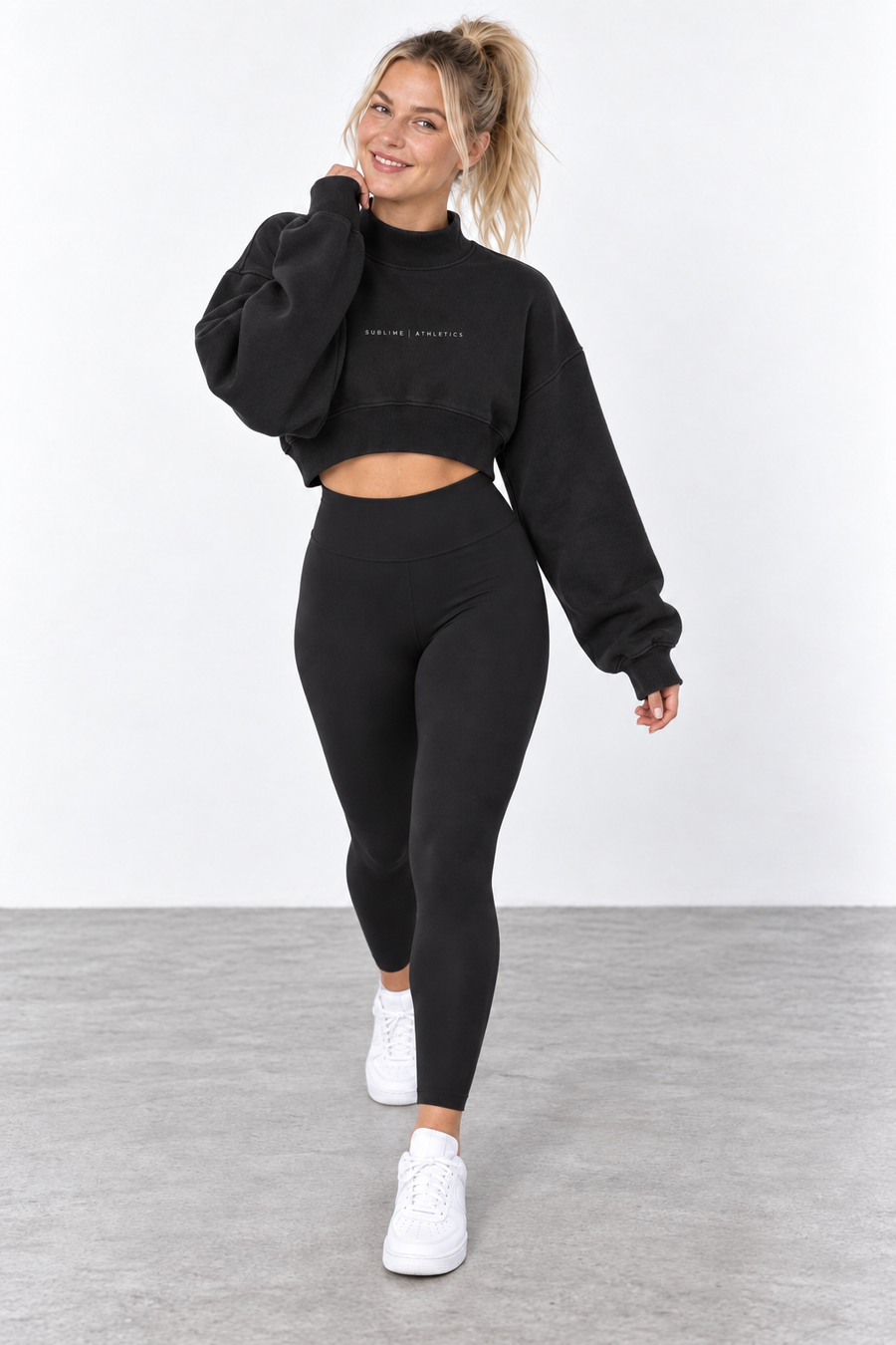 Women’s Crop Mock Neck Sweatshirt